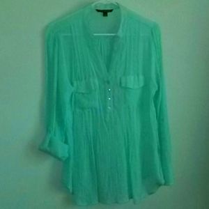 Gauzy Aqua Long Top